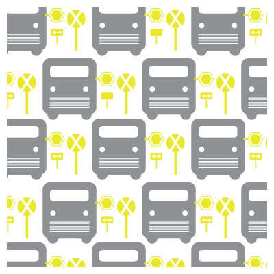 Avalisa Things That Go - Bus Stop Stretched Wall Art