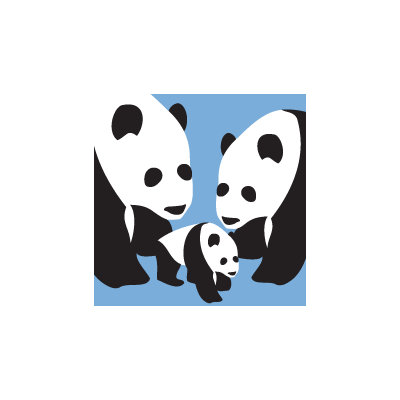 Avalisa Animal - Three Pandas Stretched Wall Art