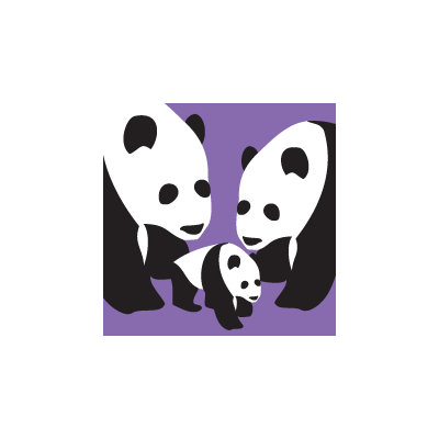 Avalisa Animal - Three Pandas Stretched Wall Art