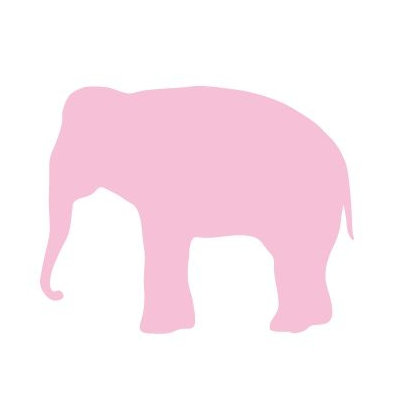 Avalisa Silhouette - Elephant Stretched Wall Art