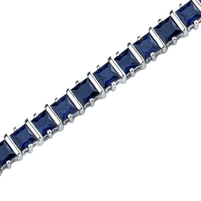 Oravo Gracefully Impressive 10.00 Carat Total  Weight Princess Cut Amethyst Gemstone Bracelet in Sterling Silver