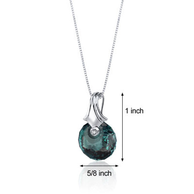 Oravo Spherical Cut 22.00 Carat Alexandrite Necklace in Sterling Silver