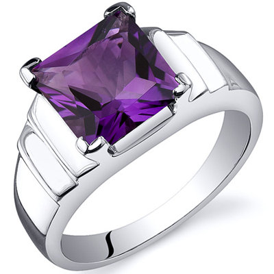 Oravo Step Design Princess Cut 3.25 carats Ring in Sterling Silver