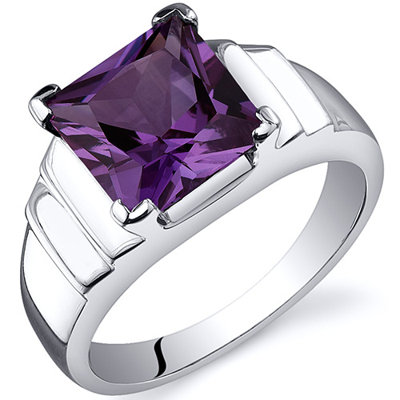 Oravo Step Design Princess Cut 3.25 carats Ring in Sterling Silver