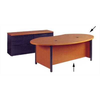 Virco Plateau 84" W Executive Ellipse Desk