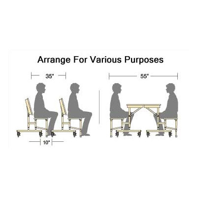 Virco Mobile Convertible Bench Table