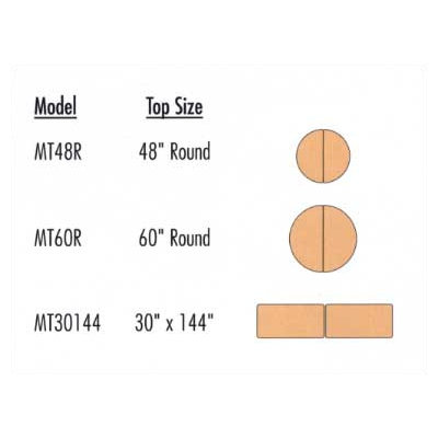 Virco 60" Round Mobile ContourFold Table with T-mold Edge