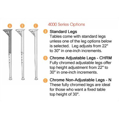 Virco 4000 Series Activity Table with Fully Chrome Legs (30" x 48")