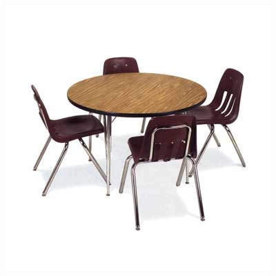 Virco 4000 Series 42" Round Activity Table with Non-Adjustable Chrome Legs