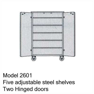 Virco 2600 Series Mobile Cabinet with Five Adjustable Shelves