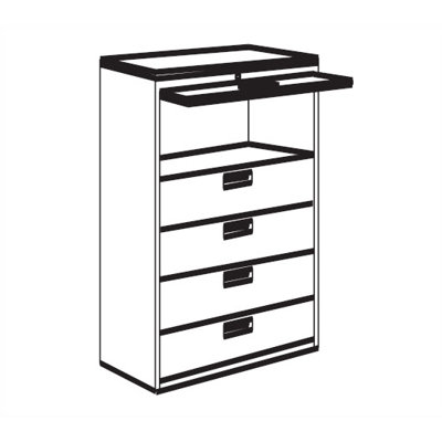 Great Openings 15" Receding Door Lateral File with Five Fixed Shelves