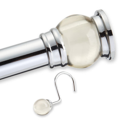 Elegant Home Fashions Thelan Finial Shower Rod and Hooks Set