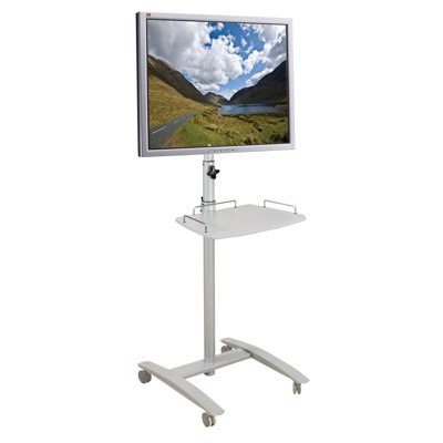 Balt Lumina 25" Flat Panel Stand in Brushed Metal