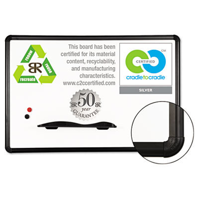 Balt Green Rite Dry Erase Board, 48 x 36, White, Black Frame                                                                      