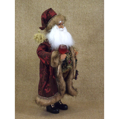Karen Didion Originals Crakewood Wine and Friends Santa Claus Figurine