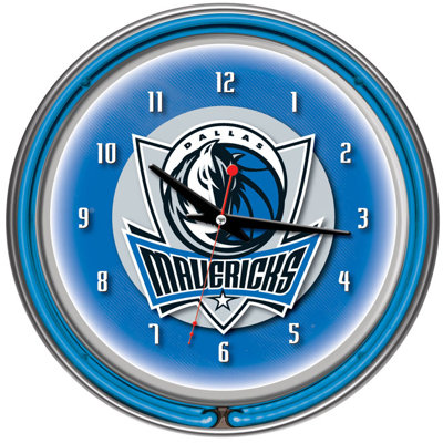 Trademark Global nBA Chrome Double Ring Neon Clock