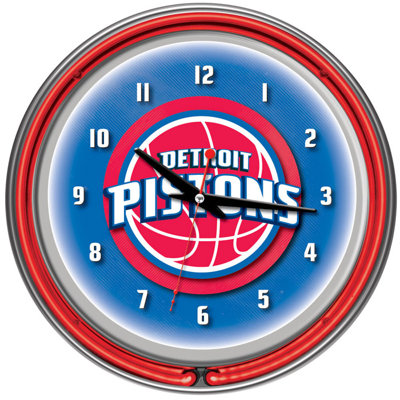 Trademark Global nBA Chrome Double Ring Neon Clock