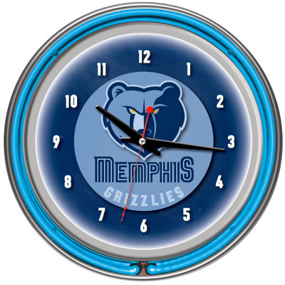 Trademark Global nBA Chrome Double Ring Neon Clock