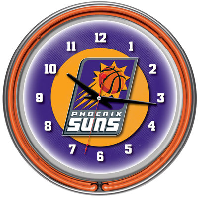 Trademark Global nBA Chrome Double Ring Neon Clock