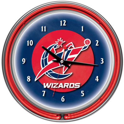 Trademark Global nBA Chrome Double Ring Neon Clock