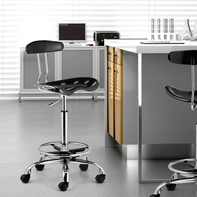dCOR design Mid-Back Height Adjustable Drafters Office Chair