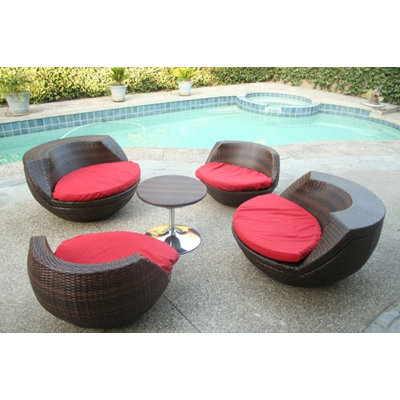 RST Outdoor Cantina 5 Piece Lounge Seating Group with Cushions