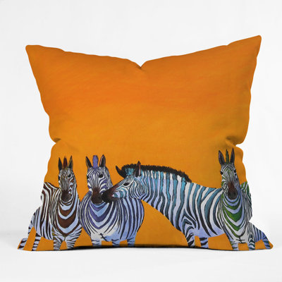 DENY Designs Clara Nilles Candy Stripe Zebras Throw Pillow