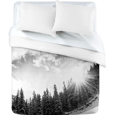 DENY Designs Bird Wanna Whistle White Mountain Duvet Cover