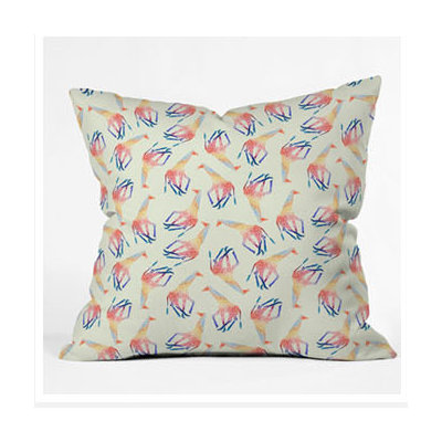 DENY Designs Jacqueline Maldonado Watercolor Giraffe Throw Pillow