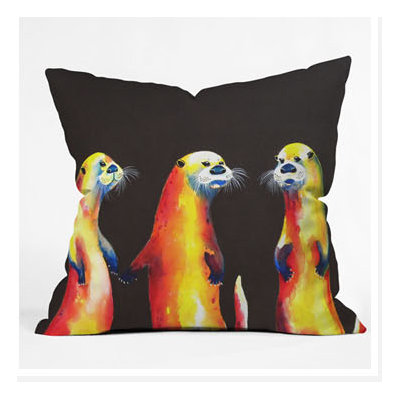 DENY Designs Clara Nilles Flaming Otters Throw Pillow
