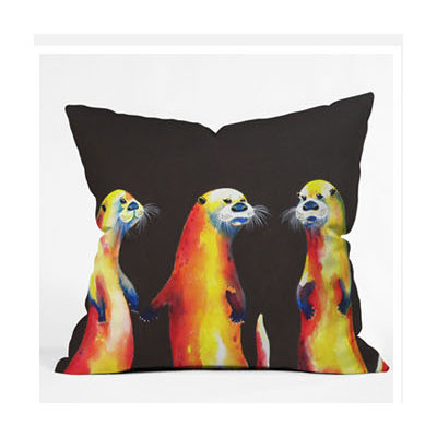 DENY Designs Clara Nilles Flaming Otters Throw Pillow