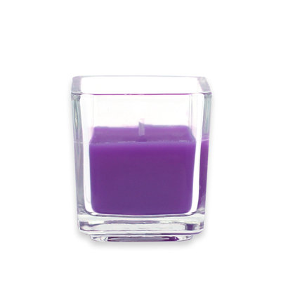 Zest Candle Square Glass Votive Candles (12 Pieces/Box )