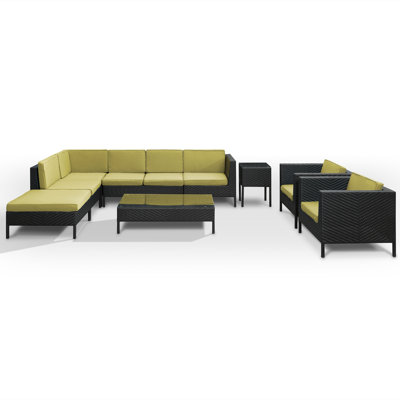 Modway La Jolla 9 Piece Sectional Deep Seating Group with Cushions
