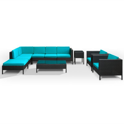 Modway La Jolla 9 Piece Sectional Deep Seating Group with Cushions
