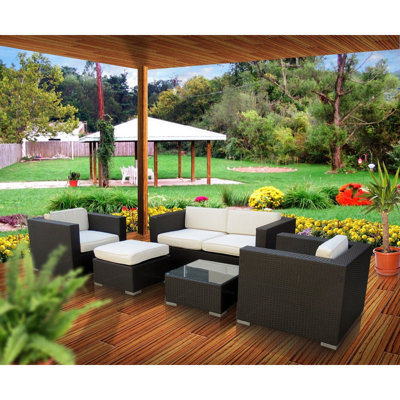 Modway Malibu 5 Piece Deep Seating Groups with Cushions