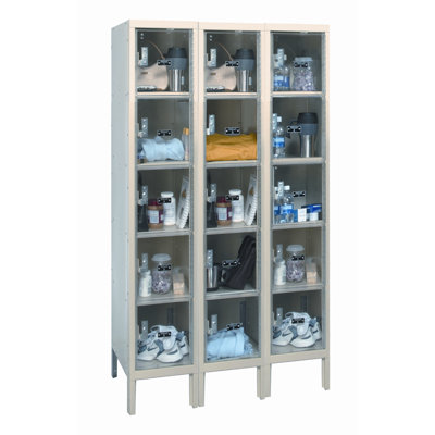 Hallowell Safety-View Plus Stock Lockers - Five Tiers - 3 Sections (Unassembled)
