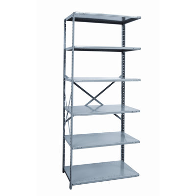 Hallowell Hi-Tech Shelving Medium-Duty Open Type Add-on Unit with 6 Shelves