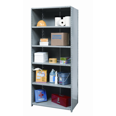Hallowell Hi-Tech Shelving Medium-Duty Closed Type Starter and Optional Add-on Unit with 6 Shelves