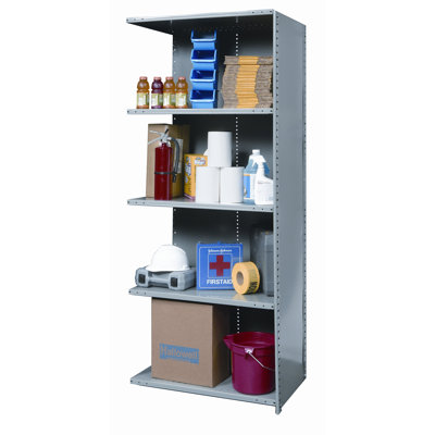 Hallowell Hi-Tech Shelving Medium-Duty Closed Type Starter and Optional Add-on Unit with 5 Shelves