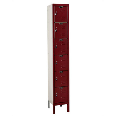 Hallowell Premium Stock Lockers - Six Tiers - 1 Section (Unassembled)