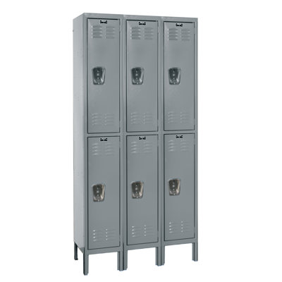 Hallowell Assembled Premium Stock 3 Section Double Tier Lockers
