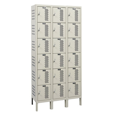 Hallowell Heavy-Duty Ventilated 3-Wide 6-Tier Locker (Assembled)