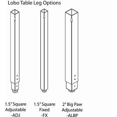WB Manufacturing Quick Ship Lobo Fixed Height Table