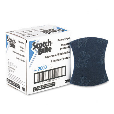 3M Scotch-Brite Power Pad, Blue, 3-7/8 x 5-1/2, 20/carton