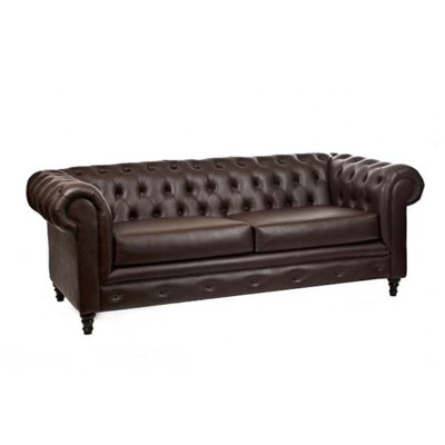 Loni M Designs Leather Tufted Sofa