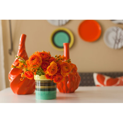 Urban Trends 14" Orange Ceramic Vase