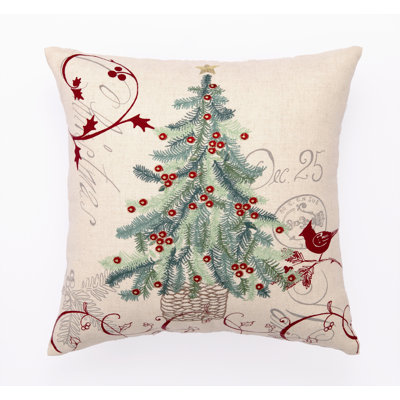 Peking Handicraft Christmas Tree Embroidery Pillow & Reviews Wayfair
