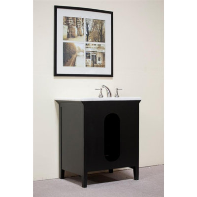 Legion Furniture 30" Woodbridge Sink Vanity in Distressed Dark Espresso