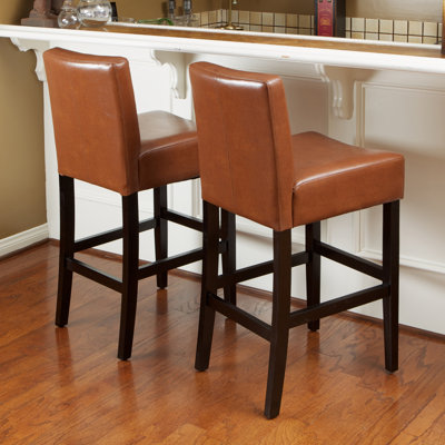 Home Loft Concept Lopez Bonded Leather Counter Stool (Set of 2)