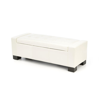 Home Loft Concept Guernsey Leather Storage Ottoman